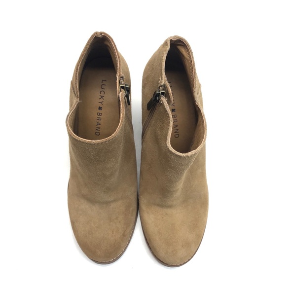 Lucky Brand Yakeena Boot Wedge Heel Suede Boho Bootie Shoe - Picture 5 of 6